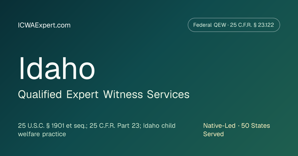 Idaho ICWA QEW | Tribal Nations & TPR Testimony | ICWAExpert.com