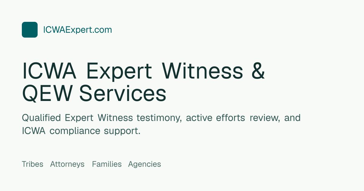 QEW Qualification Under 25 C.F.R. § 23.122 | What Courts Require ...